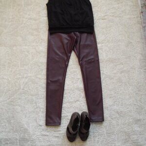 Faux leather ladies leggings